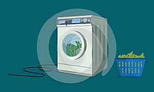 Money Laundering in Washer Concept