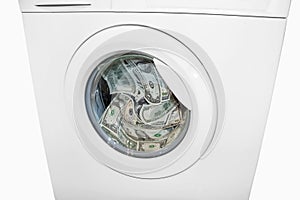 Money laundering with washing machine