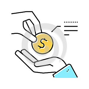 money lend color icon vector isolated illustration