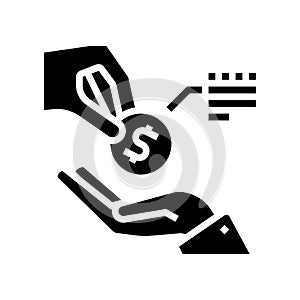 money lend glyph icon vector isolated illustration