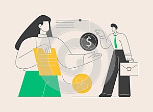 Money lending abstract concept vector illustration.