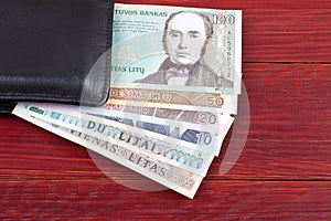 Money from Lithuania in the black wallet
