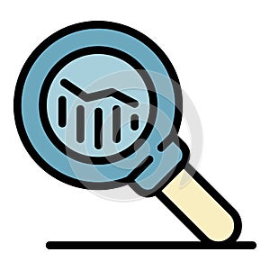 Money loan magnifier icon color outline vector