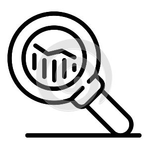 Money loan magnifier icon, outline style