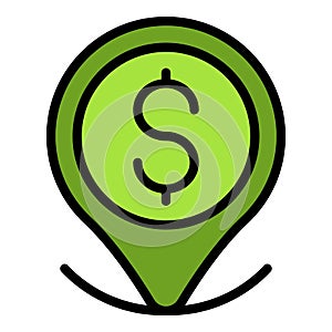 Money location icon vector flat