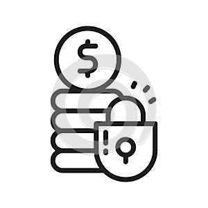 Money Locked icon vector image.