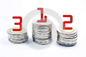 isolated white background.money locking pliers