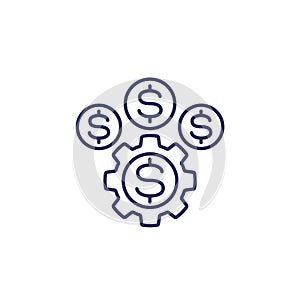 money management and finance line icon on white