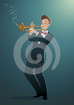 Money Melody. Trumpeter playing a song that sounds like money