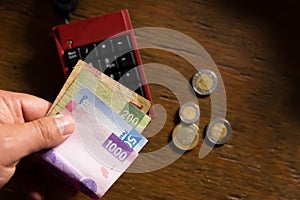 Money - Mexican pesos, making a budget