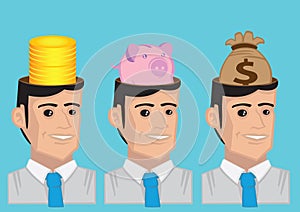 Money Minded Vector Character Illustration