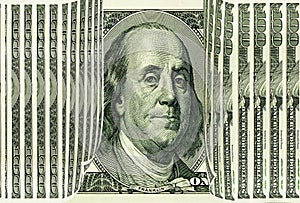 Money, money. 100 US dollars, Franklin portrait