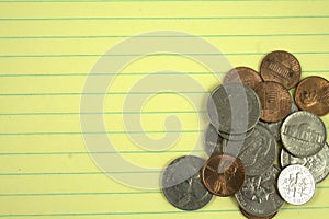 Money On Note Paper Background