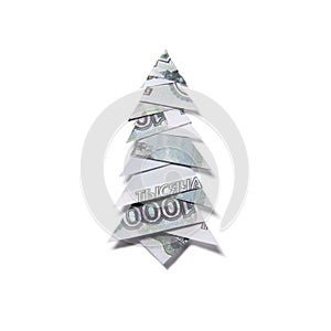 Money Origami Christmas tree