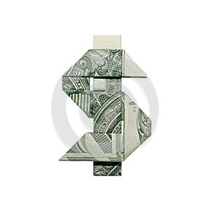 Money Origami DOLLAR SIGN Real One Dollar Bill photo