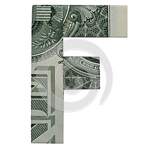 Money Origami LETTER F Character