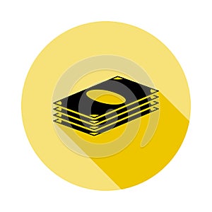 money pack icon in long shadow style