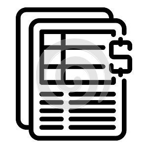 Money papers data icon outline vector. Societal criteria