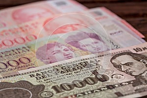 Paraguay money, guaranies banknotes photo