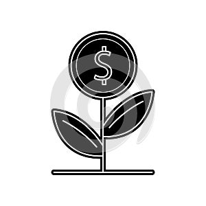 money plant icon. Element of Banking for mobile concept and web apps icon. Glyph, flat icon for website design and development,