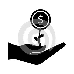 Money plant Vector Icon which can easily modify or edit