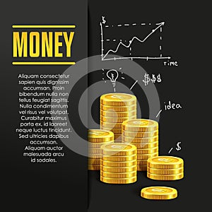 Money poster or banner design template. photo
