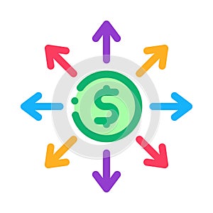 Money prevalence everywhere icon vector outline illustration photo