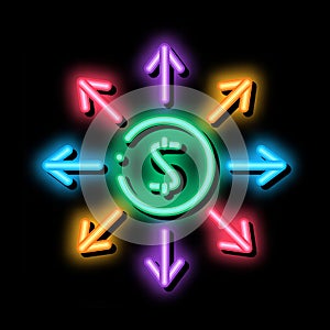 money prevalence everywhere neon glow icon illustration photo