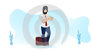 Money problem vector illustration. Need debt financial person trouble. Man unpaid economic budget. Think businessman concept