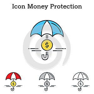 Money Protection flat icon design for infographics and businesses