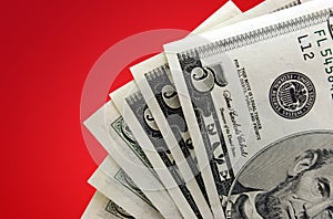 Money on red Background