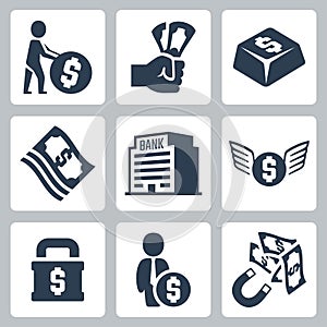 Money related icons set