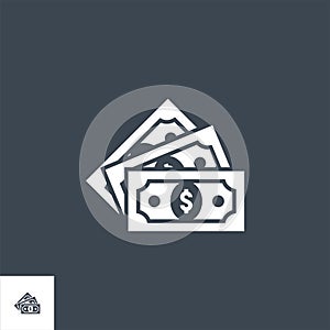 Money related vector glyph icon.