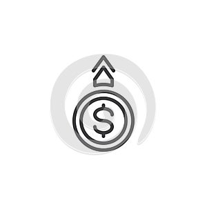 Money revenue line icon