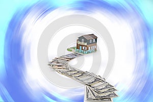 Money road to your new home. Saving money for a house