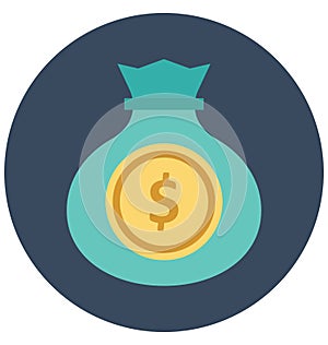 Money Sack Color Icon isolated and Vector that can be easily modified or edit
