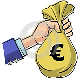 Money sack with euro sign.
