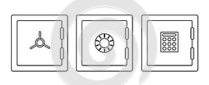 Money safe set icon