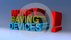 Money saving devices on blue