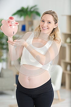 money saving donation economizing pregnancy finance concept