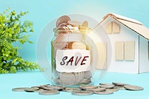 Money saving for new home design,business or construction concept