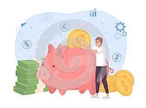 Money savings and investment flat concept vector illustration