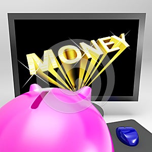 Money Screen Shows Finance Wealth And Prosperity