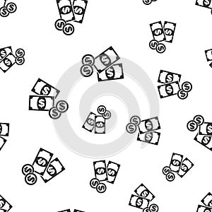 Money seamless pattern background icon. Flat vector illustration