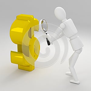 Money search render 3D photo