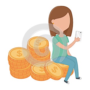 Money and shopping online icon set