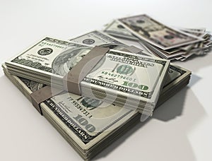 Money stack of dollars