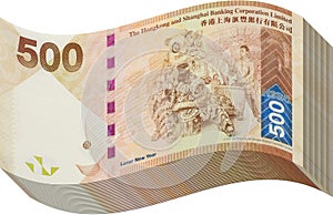 Money stack of Hong Kong five hundred