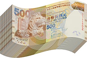Money stack of Hong Kong five hundred