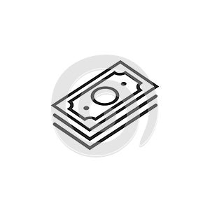 Money stack icon in flat style. Exchange cash vector illustration on white isolated background. Banknote bill business concept